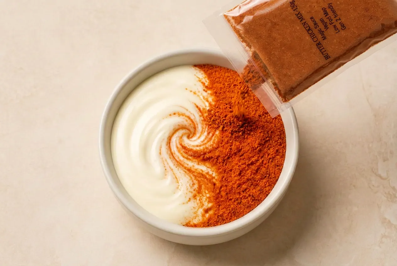 Raizada Magic Sauce Mix with cream in a bowl