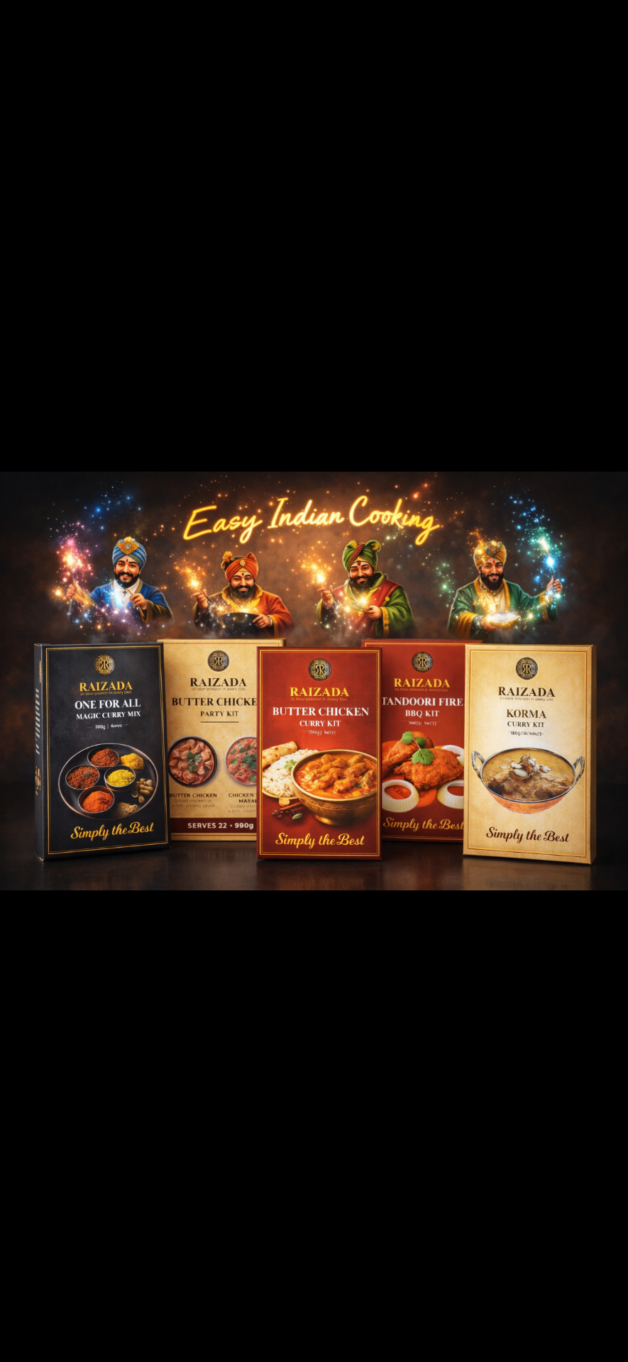 Raizada Easy Indian Cooking — the full range of curry kits