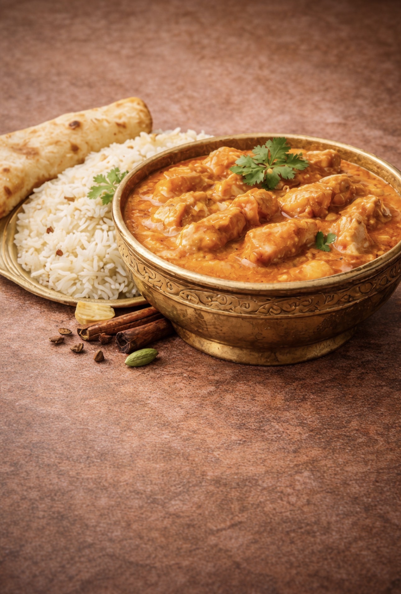 Butter chicken with basmati rice — cooked with the Raizada kit